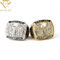 De in reliëf gemaakte Stenen van Ring Silver Gold Plating With CZ van het Douanekampioenschap
