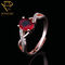 Het ovale Milieukoper van Ruby Vintage Silver Engagement Rings