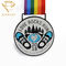 De aangepaste In reliëf gemaakte Zilveren het Schaatsen Medailles van de Sporttoekenning met Sleutelkoord